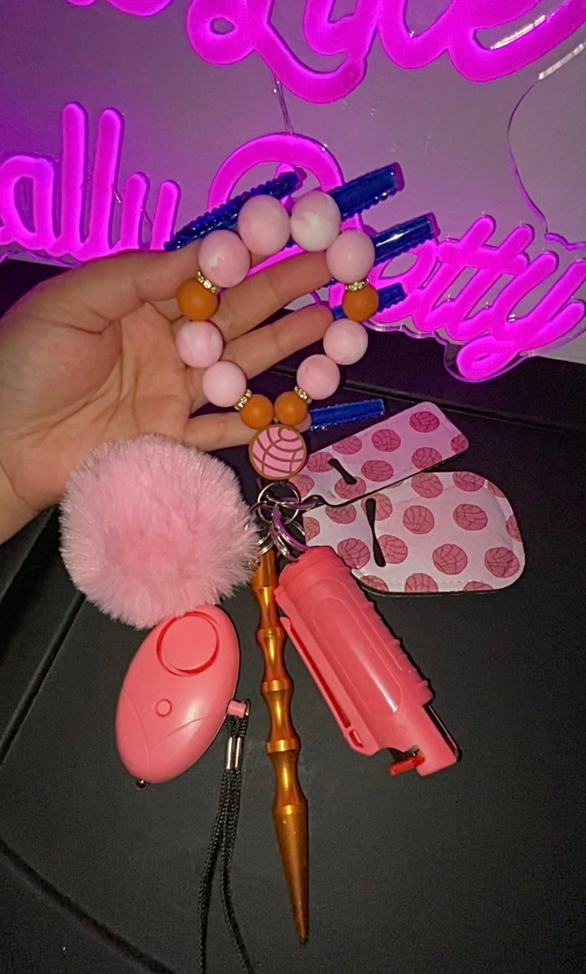 PINK CONCHA Safety Keychain