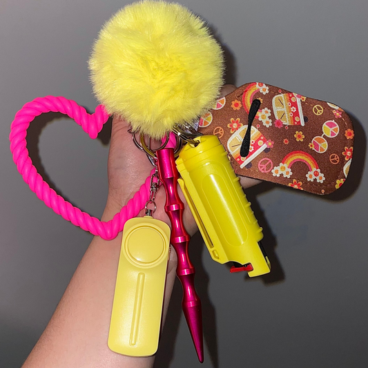 Peace & Love safety keychain